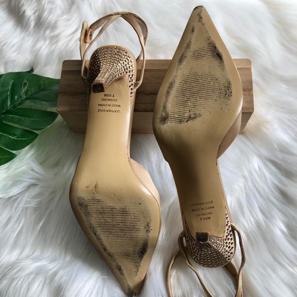 Lord & Taylor Rhinestoned Satin Ankle Strap Heels - Picture 6 of 10